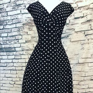 Ralph Lauren Dresses - Ralph Lauren Black White Polka Dot Fit Flare Pinup Ralph Lauren Dresses - Ralph Lauren Black White Polka Dot Fit Flare Pinup